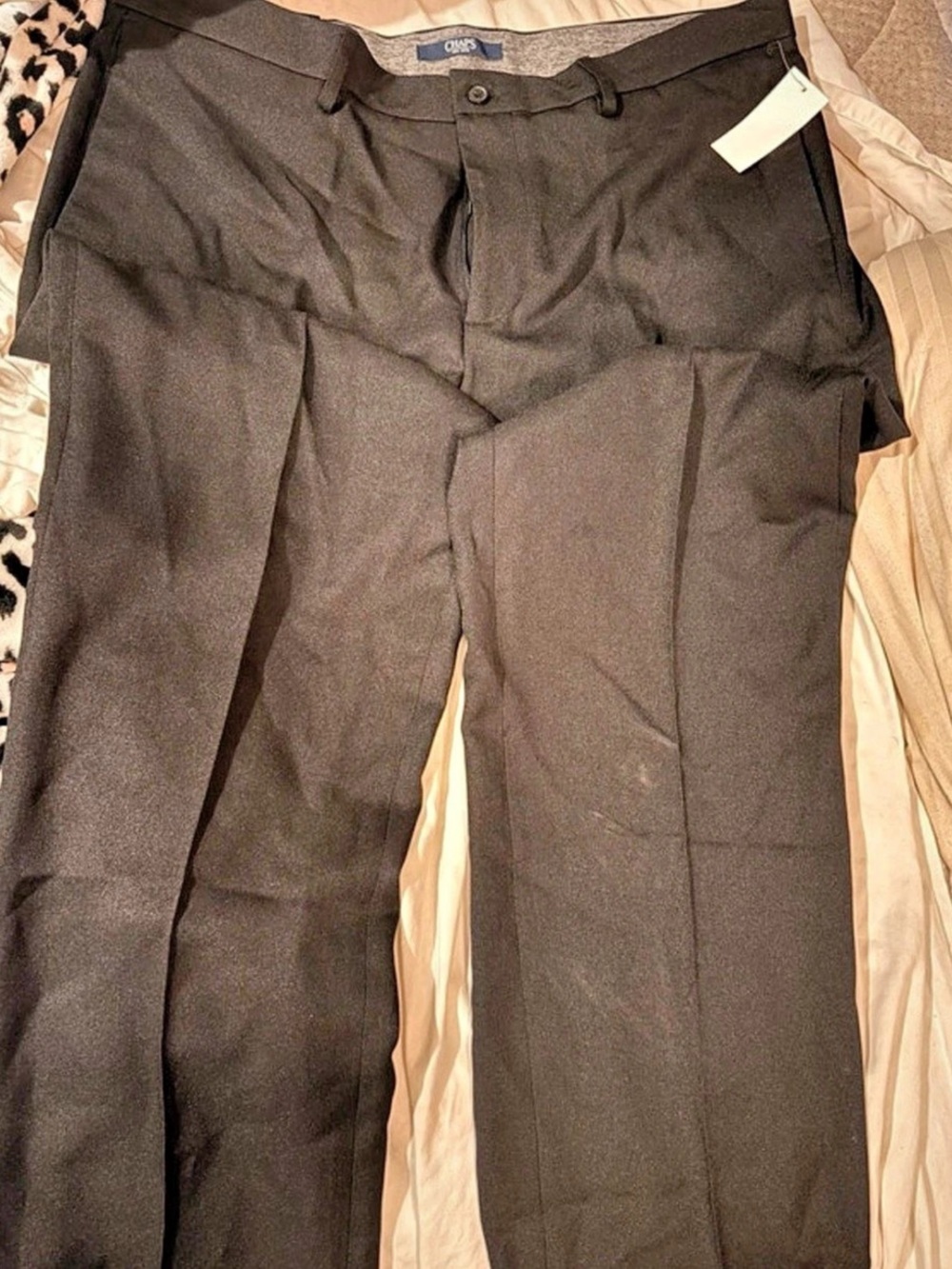 Chaps Performance Straight Fit Pants Black Waist 36 Length 30